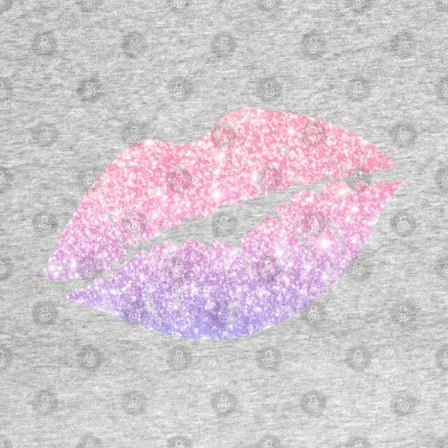 Pastel Pink Purple Ombre Faux Glitter Lips by Felicity-K